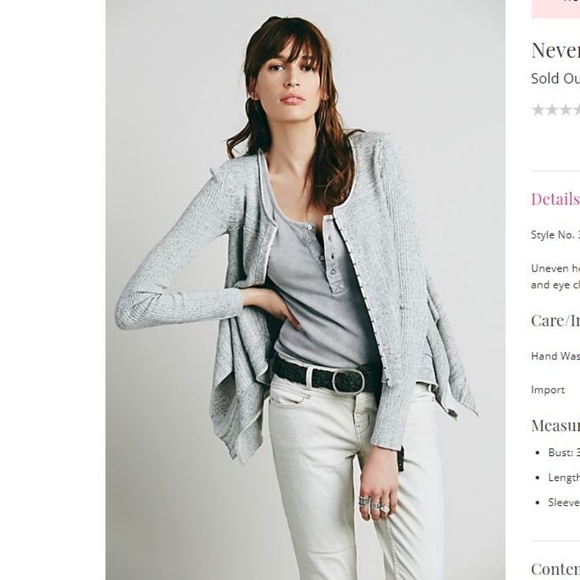 Free People Sweaters - Free People Never Again Cardi Cardigan Grey Medium